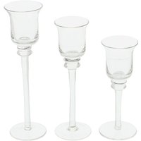 Dekoleidenschaft - 3er Set Kerzenhalter aus Glas, Teelichtständer von DEKOLEIDENSCHAFT