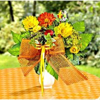 Künstlicher Blumenstrauß mit Papageien Paar, Kunstblumen Deko Blumen, Tisch Deko von DEKO