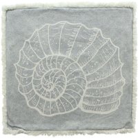 Dekoleidenschaft - Kissenhülle Meeresschnecke grau, 45x45 cm, samtig weich, Kissenbezug von DEKOLEIDENSCHAFT