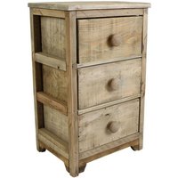 Kommode mit 3 Schubladen aus recyceltem Holz im Shabby Look, Nachtschrank von DEKOLEIDENSCHAFT