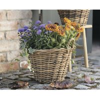 Dekoleidenschaft - Pflanzkorb Spaltrattan ø 35x25 cm groß, aus Rattan, rund, Blumentopf, Pflanzkübel, Pflanztopf für Draußen, Blumenkübel von DEKOLEIDENSCHAFT