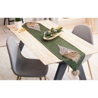 Dekoleidenschaft - Tischläufer Wichtel Zottelbart aus Filz in tannengrün, 30x180 cm, Adventsdeko von DEKOLEIDENSCHAFT