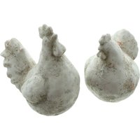 Figur 'Huhn & Hahn', 2er Set, Tisch Figur dekorativer Blickfang stimmungsvoll FF-225545 von DEKOLEIDENSCHAFT