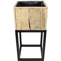 Pflanzer Modern aus recyceltem Holz mit Metall Gestell, Upcycling Blumentopf, Pflanztopf, Pflanzgefäß für Drinen & Draußen, Gartendeko von DEKOLEIDENSCHAFT