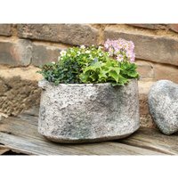 Dekoleidenschaft - Pflanzer Stone aus Steingut in Stein Optik, Pflanztopf, Blumenkübel, Gartendeko für Draußen, Pflanzgefäß, Blumentopf von DEKOLEIDENSCHAFT