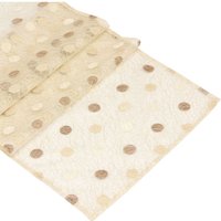 Dekoleidenschaft - Tischläufer Pünktchen 45x150 transparent / beige creme braun, Tischband von DEKOLEIDENSCHAFT