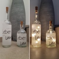 Liebe Das Leben, Lebe Die - Beleuchtete Flasche, Dekoflasche, Flasche Mit Led Beleuchtung, Leuchtflasche Liebe Das Leben, Lebe Die - Beleuchtete Flasche, Dekoflasche, Flasche Mit Led Beleuchtung, Leuchtflasche von DEKOMomente