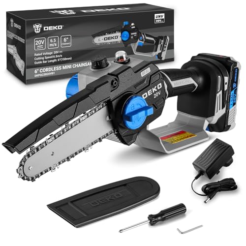 Akku Kettensäge 20V: DEKOPRO Mini Kettensäge mit Akku 15cm,Akku Kettensäge mit Akku und Ladegerät, Kleine Elektrische Handkettensäge, für Schneiden von Ästen und Holz im Garten Akku Kettensäge 20V: DEKOPRO Mini Kettensäge mit Akku 15cm,Akku Kettensäge mit Akku und Ladegerät, Kleine Elektrische Handkettensäge, für Schneiden von Ästen und Holz im Garten von DEKOPRO