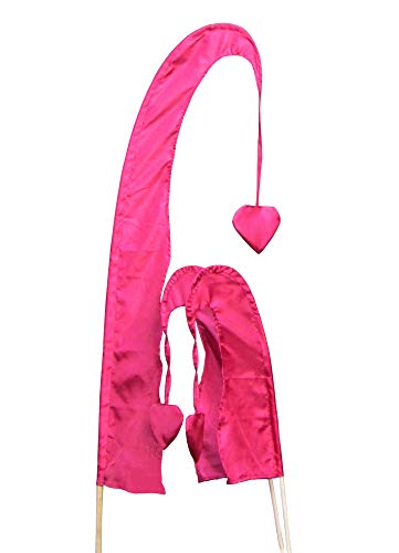 DEKOVALENZ - Balifahne Little SANUR mit Holzstange, mit herzförmiger Spitze, versch. Farben+Längen, Fahnenlänge:120 cm, Farbe:weinrot DEKOVALENZ - Balifahne Little SANUR mit Holzstange, mit herzförmiger Spitze, versch. Farben+Längen, Fahnenlänge:120 cm, Farbe:weinrot von DEKOVALENZ