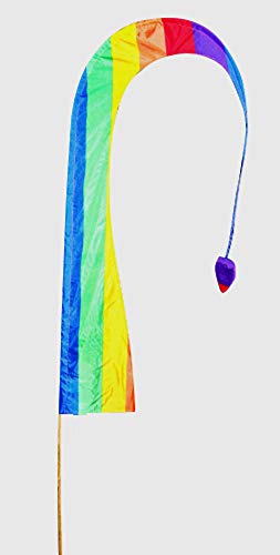 DEKOVALENZ - Balifahne Little SANUR mit Holzstange, mit herzförmiger Spitze, versch. Farben+Längen, Fahnenlänge:55 cm, Farbe:Regenbogen DEKOVALENZ - Balifahne Little SANUR mit Holzstange, mit herzförmiger Spitze, versch. Farben+Längen, Fahnenlänge:55 cm, Farbe:Regenbogen von DEKOVALENZ