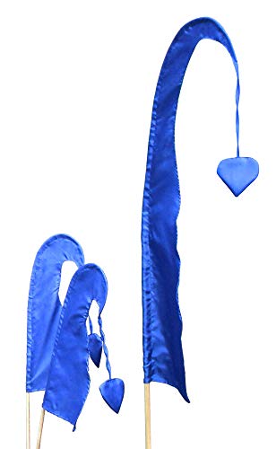 DEKOVALENZ - Balifahne Little SANUR mit Holzstange, mit herzförmiger Spitze, versch. Farben+Längen, Fahnenlänge:55 cm, Farbe:blau DEKOVALENZ - Balifahne Little SANUR mit Holzstange, mit herzförmiger Spitze, versch. Farben+Längen, Fahnenlänge:55 cm, Farbe:blau von DEKOVALENZ