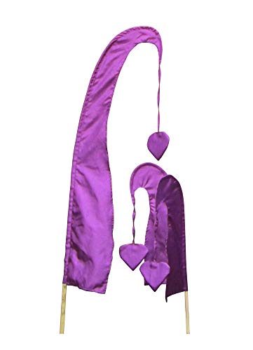 DEKOVALENZ - Balifahne Little SANUR mit Holzstange, mit herzförmiger Spitze, versch. Farben+Längen, Fahnenlänge:55 cm, Farbe:lila DEKOVALENZ - Balifahne Little SANUR mit Holzstange, mit herzförmiger Spitze, versch. Farben+Längen, Fahnenlänge:55 cm, Farbe:lila von DEKOVALENZ