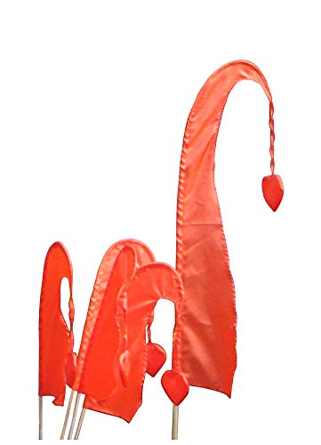 DEKOVALENZ - Balifahne Little SANUR mit Holzstange, mit herzförmiger Spitze, versch. Farben+Längen, Fahnenlänge:55 cm, Farbe:orange DEKOVALENZ - Balifahne Little SANUR mit Holzstange, mit herzförmiger Spitze, versch. Farben+Längen, Fahnenlänge:55 cm, Farbe:orange von DEKOVALENZ