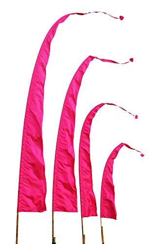 DEKOVALENZ - Balifahne SANUR, 7 Meter pink/Fuchsia, Stoff ohne Stange, Umbul-Umbul Gartenfahne von DEKOVALENZ