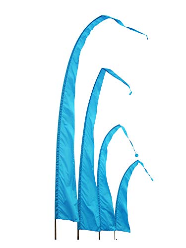 DEKOVALENZ - Balifahne SANUR, Stoff ohne Stange, versch. Farben+Längen, Fahnenlänge:3 Meter, Farbe:türkis von DEKOVALENZ