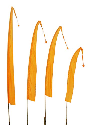 DEKOVALENZ - Balifahne SANUR, Stoff ohne Stange, versch. Farben+Längen, Fahnenlänge:4 Meter, Farbe:goldgelb von DEKOVALENZ