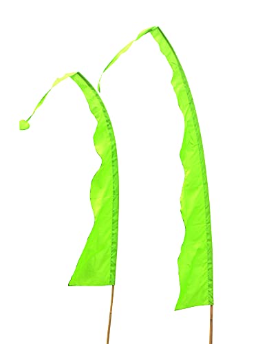 DEKOVALENZ - Balifahne WAVE, Stoff ohne Stange, versch. Farben+Längen, Fahnenlänge:3 Meter, Farbe:hellgrün von DEKOVALENZ
