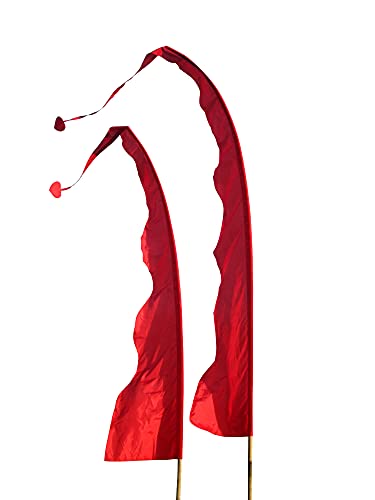 DEKOVALENZ - Balifahne WAVE, Stoff ohne Stange, versch. Farben+Längen, Fahnenlänge:3 Meter, Farbe:rot DEKOVALENZ - Balifahne WAVE, Stoff ohne Stange, versch. Farben+Längen, Fahnenlänge:3 Meter, Farbe:rot von DEKOVALENZ