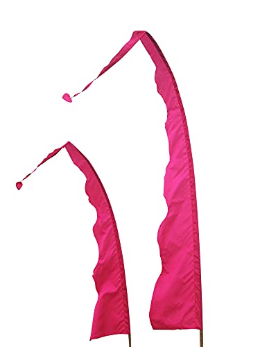 DEKOVALENZ - Balifahne WAVE, Stoff ohne Stange, versch. Farben+Längen, Fahnenlänge:5 Meter, Farbe:pink/fuchsia von DEKOVALENZ