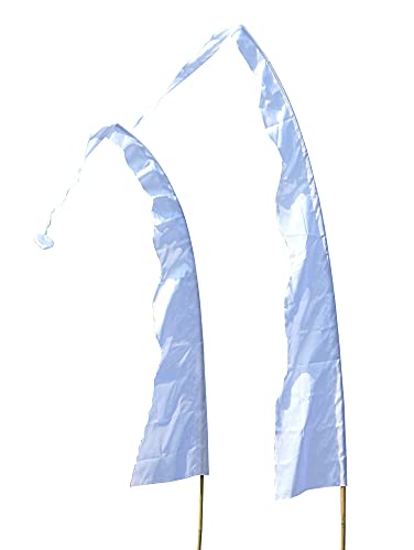 DEKOVALENZ - Balifahne WAVE, Stoff ohne Stange, versch. Farben+Längen, Fahnenlänge:5 Meter, Farbe:weiß von DEKOVALENZ