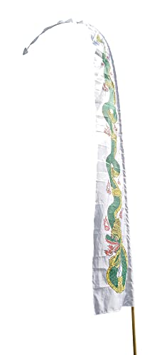 DEKOVALENZ - Drachenfahne DRAGON, 5 Meter weiß, Stoff ohne Stange, für Hindu Ritual Bali von DEKOVALENZ