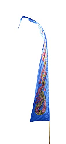 DEKOVALENZ - Drachenfahne DRAGON, 5 Meter blau, Stoff ohne Stange, für Hindu Ritual Bali Fahne DEKOVALENZ - Drachenfahne DRAGON, 5 Meter blau, Stoff ohne Stange, für Hindu Ritual Bali Fahne von DEKOVALENZ