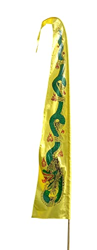 DEKOVALENZ - Drachenfahne Dragon, 5 Meter gelb, Stoff ohne Stange, für Hindu Ritual Bali Fahne DEKOVALENZ - Drachenfahne Dragon, 5 Meter gelb, Stoff ohne Stange, für Hindu Ritual Bali Fahne von DEKOVALENZ