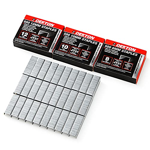 Dekton Heftklammern, 1500 Stück, 8 mm, 10 mm und 12 mm, für Stoff und Holz, Tacker Dekton Heftklammern, 1500 Stück, 8 mm, 10 mm und 12 mm, für Stoff und Holz, Tacker von DEKTON