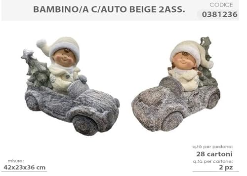 Kinder mit Auto, Farbe: Grau, Sortiert, 42 x 23 x 36 cm von DEL GIUDICE CASALINGHI S.R.L. (DGC)