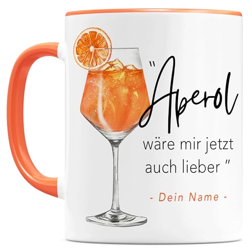 Aperol wäre mir jetzt auch lieber Tasse personalisiert Keramik Tasse mit Spruch lustiges Geschenk für Frau Freundin Arbeitskollegin Büro Kaffeetasse von DEL MÀ Unique & Personal