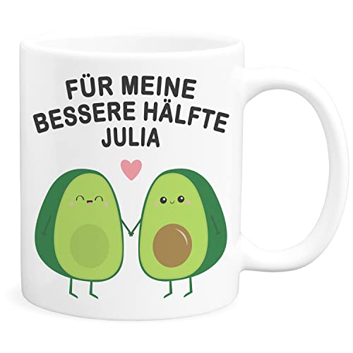 Avocado Tasse mit Spruch Personalisiert Liebesgeschenk für Freundin oder Freund Kaffetasse Ehemann Ehefrau Liebeserklärung Geschenk von DEL MÀ Unique & Personal