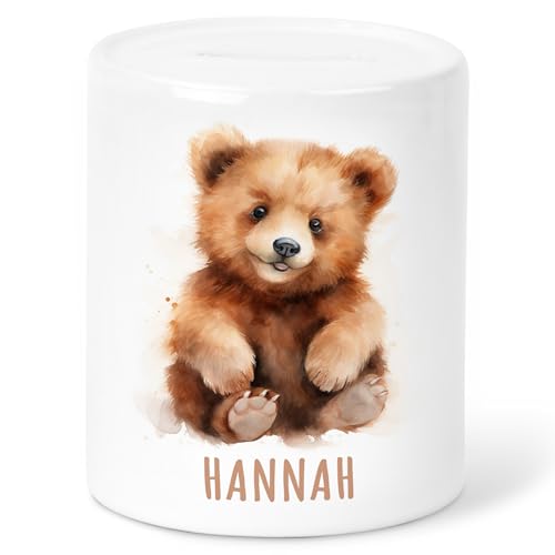 Bär Spardose Kinder personalisiert mit Namen Geldgeschenk zum Geburtstag für Jungen & Mädchen Geschenk Sparschwein aus Keramik von DEL MÀ Unique & Personal