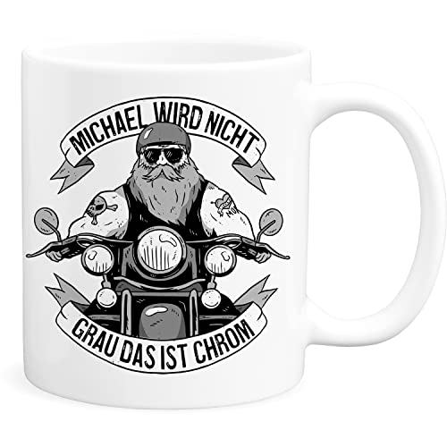 Biker Tasse personalisiert Biker werden nicht grau das ist Chrom Motorrad Fans Kaffeetasse Geschenk für Motorradfahrer Geschenkidee von DEL MÀ Unique & Personal