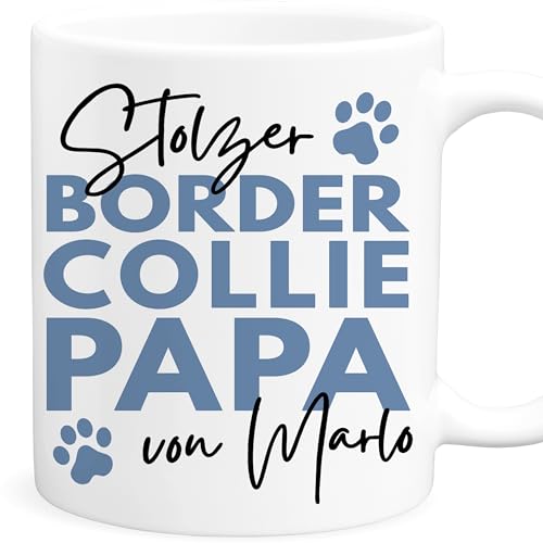 Border Collie Tasse Hund personalisiert Tasse mit Namen Hundepapa Geschenk Hundebesitzer Hunde Hundetasse Kaffeetasse aus Keramik 330 ml Border Collie Tasse Hund personalisiert Tasse mit Namen Hundepapa Geschenk Hundebesitzer Hunde Hundetasse Kaffeetasse aus Keramik 330 ml von DEL MÀ Unique & Personal