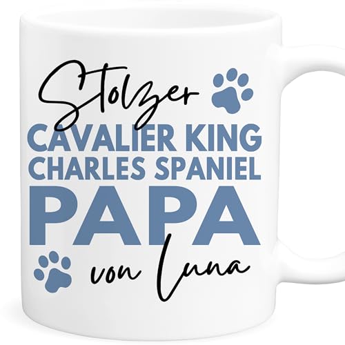 Cavalier King Charles Spaniel Tasse Hund personalisiert Tasse mit Namen Hundepapa Geschenk Hundebesitzer Hunde Hundetasse Kaffeetasse aus Keramik 330 ml Cavalier King Charles Spaniel Tasse Hund personalisiert Tasse mit Namen Hundepapa Geschenk Hundebesitzer Hunde Hundetasse Kaffeetasse aus Keramik 330 ml von DEL MÀ Unique & Personal