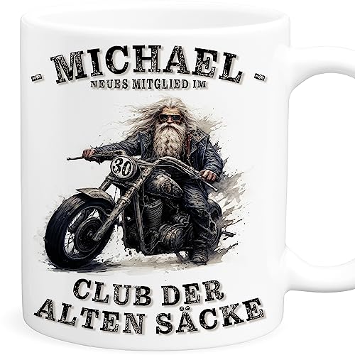 Club der alten Säcke 30 alter Sack Tasse Motorrad personalisiert Geschenk zum 30. Geburtstag Mann lustiges Geburtstagsgeschenk Kaffeetasse Biker (30) von DEL MÀ Unique & Personal