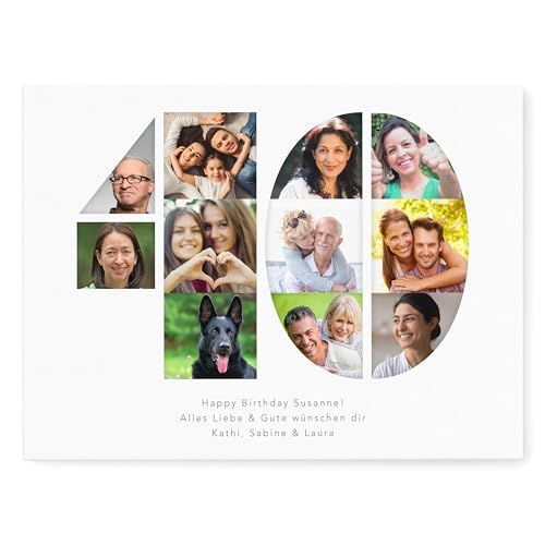 DEL MÀ Unique & Personal 40. Geburtstag Frau Mann Fotogeschenk mit eigenem Foto personalisierte Leinwand Fotocollage Geburtstagsgeschenk runder Geburtstag 30x40 cm DEL MÀ Unique & Personal 40. Geburtstag Frau Mann Fotogeschenk mit eigenem Foto personalisierte Leinwand Fotocollage Geburtstagsgeschenk runder Geburtstag 30x40 cm von DEL MÀ Unique & Personal