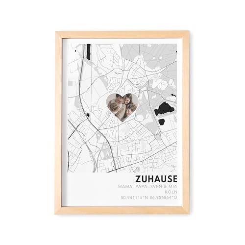 DEL MÀ Unique & Personal Einzugsgeschenk Haus Wohnung personalisiertes Einweihungsgeschenk Bild Poster Deko Geschenk zum Einzug Richtfest Hauseinweihung (mit oder ohne Rahmen) von DEL MÀ Unique & Personal
