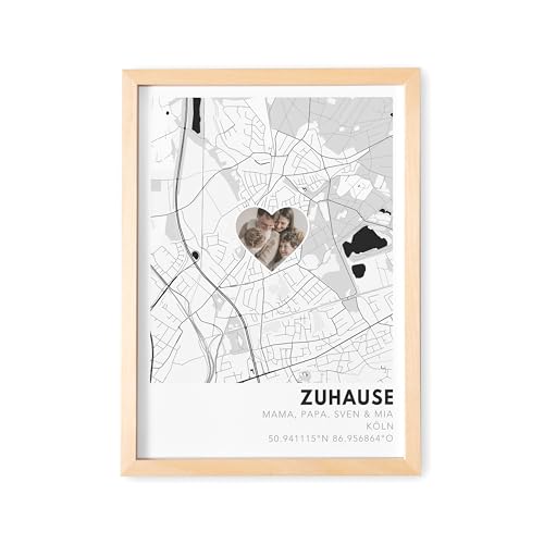 DEL MÀ Unique & Personal Einzugsgeschenk Haus Wohnung personalisiertes Einweihungsgeschenk Bild Poster Deko Geschenk zum Einzug Richtfest Hauseinweihung (mit oder ohne Rahmen) von DEL MÀ Unique & Personal