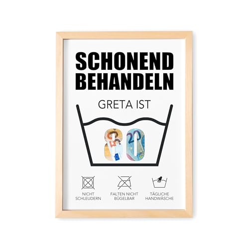 DEL MÀ Unique & Personal Geldgeschenk 80. Geburtstag Schonend Behandeln 80 Bild personalisierte Geldverpackung Verpackung Geld Geburtstagsgeschenk für Mann & Frau (mit oder ohne Rahmen) von DEL MÀ Unique & Personal