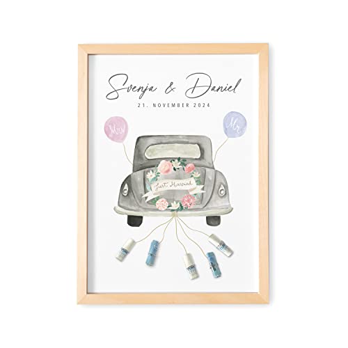 DEL MÀ Unique & Personal Hochzeitsgeschenk für Brautpaar Geldgeschenk Hochzeit Personalisiertes Bild Poster (mit oder ohne Bilderrahmen) (Din A4 | 21x29,7 cm) von DEL MÀ Unique & Personal