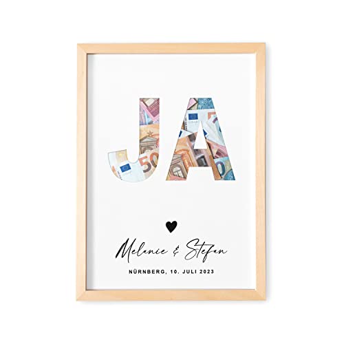 DEL MÀ Unique & Personal Geldgeschenk zur Hochzeit Personalisiertes Bild JA Hochzeitsgeschenk für Brautpaar Geld mit Bilderrahmen Hochzeitsposter Geld Verpackung DEL MÀ Unique & Personal Geldgeschenk zur Hochzeit Personalisiertes Bild JA Hochzeitsgeschenk für Brautpaar Geld mit Bilderrahmen Hochzeitsposter Geld Verpackung von DEL MÀ Unique & Personal