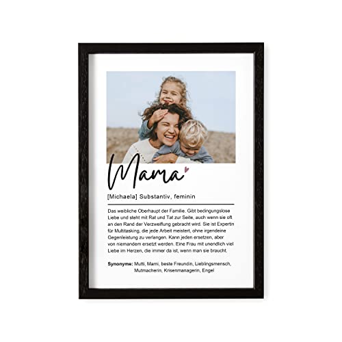 DEL MÀ Unique & Personal Mama Substantiv Bild Muttertagsgeschenk mit Foto personalisiertes Geschenk für Mama Definition Poster Geschenkidee zum Geburtstag von DEL MÀ Unique & Personal