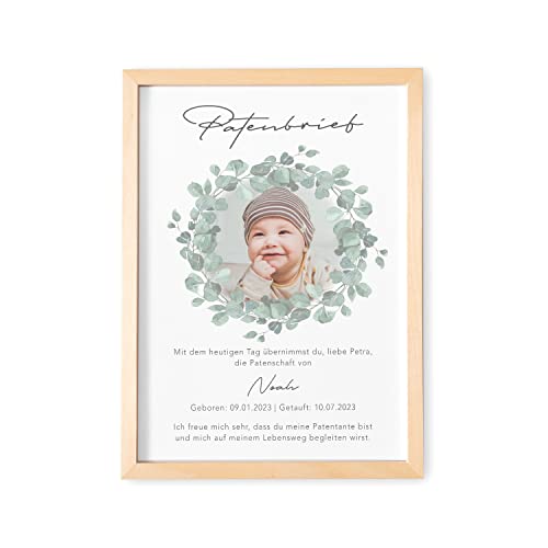 DEL MÀ Unique & Personal Patenbrief für Taufpaten personalisierte Patenurkunde mit Foto Geschenk für Patentante Patenonkel zur Taufe Taufgeschenk Paten (mit und ohne Rahmen) von DEL MÀ Unique & Personal