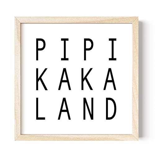 DEL MÀ Unique & Personal Pipi Kaka Land Bild Badezimmer Baddeko Lustiges Poster für Gäste WC Deko Wandbild Toilette Quadratisch Einzugsgeschenk Haus (Ohne Rahmen) von DEL MÀ Unique & Personal