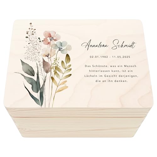 DEL MÀ Unique & Personal Trauergeschenk für Hinterbliebene personalisierte Trauerbox Erinnerungskiste Geschenk Erinnerungsbox Angehörige Holzkiste 30x20x13 cm von DEL MÀ Unique & Personal