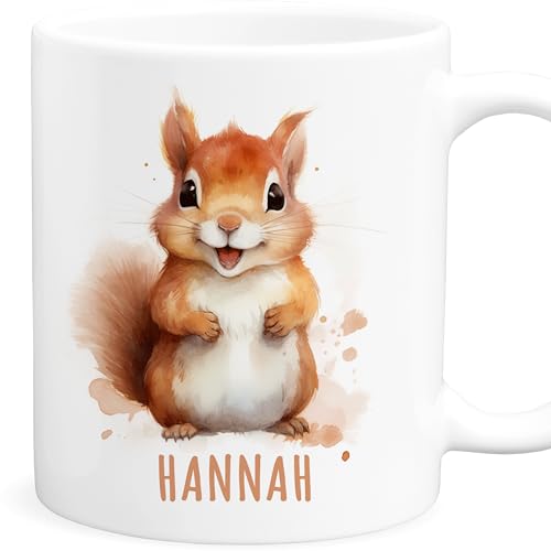 Eichhörnchen Tasse personalisierte Kindertasse mit Namen Eichhörnchentasse Namenstasse süßes Kinder Geschenk für Jungen & Mädchen Kaffeetasse Teetasse aus Keramik 330 ml Eichhörnchen Tasse personalisierte Kindertasse mit Namen Eichhörnchentasse Namenstasse süßes Kinder Geschenk für Jungen & Mädchen Kaffeetasse Teetasse aus Keramik 330 ml von DEL MÀ Unique & Personal