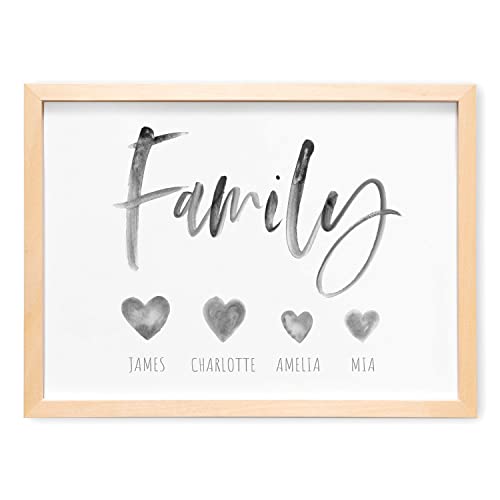 DEL MÀ Unique & Personal Familienposter personalisiert Family Bild für Familie mit Namen Wandbild Einzugsgeschenk Wohnung Einweihungsgeschenk von DEL MÀ Unique & Personal