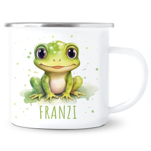 Frosch Emaille Tasse Kinder Trinkbecher personalisierte Kindertasse mit Namen süßer Kinderbecher für Mädchen & Jungen Geschenk Emaille Becher 300 ml Frosch Emaille Tasse Kinder Trinkbecher personalisierte Kindertasse mit Namen süßer Kinderbecher für Mädchen & Jungen Geschenk Emaille Becher 300 ml von DEL MÀ Unique & Personal