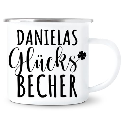Glücksbecher personalisierte Emaille Tasse mit Namen Glückstasse Glücksbringer Geschenk für Freundin Emaille Becher 300 ml Glücksbecher personalisierte Emaille Tasse mit Namen Glückstasse Glücksbringer Geschenk für Freundin Emaille Becher 300 ml von DEL MÀ Unique & Personal